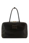 Miu Miu Dark Brown Leather Handbag In Brown