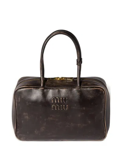 Miu Miu Dark Brown Leather Handbag