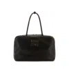 Miu Miu Black Bauletto Bag Zip Embossed Logo In Black