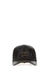 Miu Miu Dark Brown Logo Baseball Hat In Brown