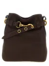 Miu Miu Dark Brown Logo Bucket Bag In Brown