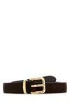 Miu Miu Cintura In Pelle Scamosciata Testa Di Moro Donna In Black