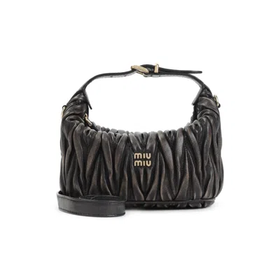 Miu Miu Dark Brown Logo Shoulder Bag