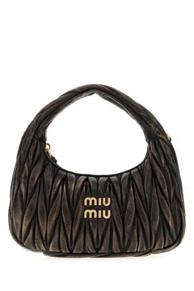 Miu Miu Dark Brown Nappa Leather Handbag