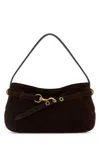 Miu Miu Dark Brown Suede Avenue Shoulder Bag In Brown