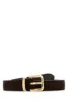 Miu Miu Dark Brown Suede Belt