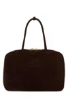 Miu Miu Dark Brown Suede Handbag In Brown