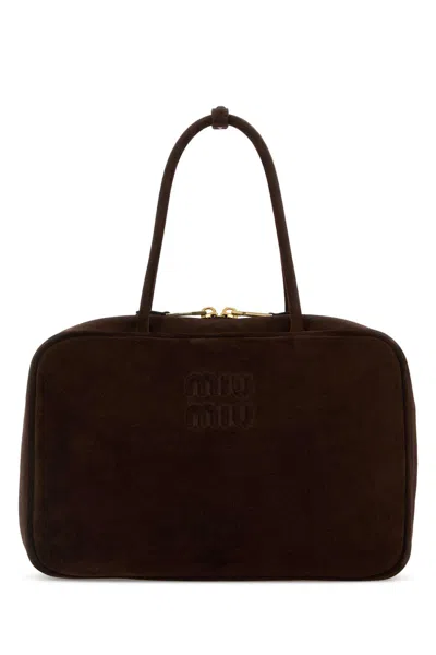 MIU MIU DARK BROWN SUEDE HANDBAG
