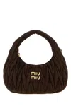 Miu Miu Dark Brown Wander Matelasse Shoulder Bag In Brown