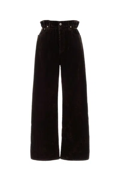 Miu Miu Velvet Wide Leg Trousers In Animal Print