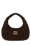 Miu Miu Dark Brown Wander Matelasse Shoulder Bag In Brown