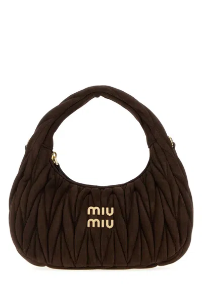 Miu Miu Dark Brown Wander Matelasse Shoulder Bag