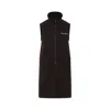 Miu Miu Mini Dress With Drawstring Waist And High Collar In Black