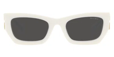 Miu Miu Dark Gray Rectangular Ladies Sunglasses Mu 09ws 1425s0 53