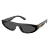 Miu Miu Dark Grey Irregular Ladies Sunglasses Mu 07zs 1ab5s0 56 In Black