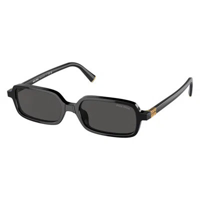 Miu Miu Dark Grey Rectangular Ladies Sunglasses Mu 11zs 16k5s0 51 In Black