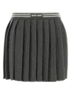 Miu Miu Dark Grey Wool Blend Mini Skirt
