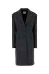 Miu Miu Dark Grey Wool Coat In Grigio