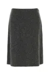 Miu Miu High-waisted Wool Skirt For Versatile Styling In Gray