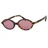Miu Miu Dark Pink Mirror Silver Oval Ladies Sunglasses Mu 04zsf Vau50d 50 In Brown