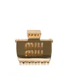 Miu Miu Debossed-logo Claw Clip In Green