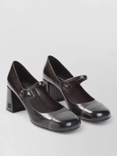 Miu Miu Decollete Ballerina Shoes Mary Jane Strap In Brown