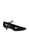 Miu Miu 35 Mary-jane Pumps In Brushed Leather In Black