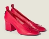 Miu Miu Nappa Pumps Block Heel Bow Detail In Red