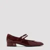 Miu Miu Purple Calf Leather Decollete Pumps In Burgundy