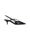 Miu Miu Patent Leather Slingback Pumps With Straps In Black  