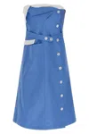 Miu Miu Deconstructed Mini Dress Dresses Light Blue In Blue