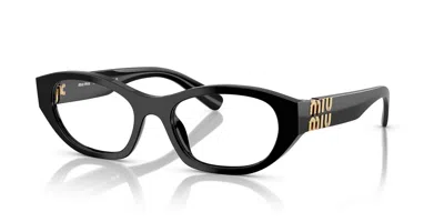 Miu Miu Demo Oval Ladies Eyeglasses Mu 03wv 16k1o1 51 In ["black"]