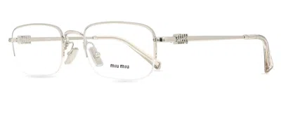 Miu Miu Demo Rectangular Ladies Eyeglasses Mu 52wv 1bc1o1 53 In Neutral