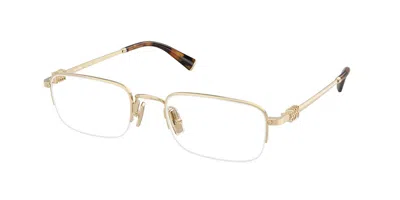 Miu Miu Demo Rectangular Ladies Eyeglasses Mu 52wv Zvn1o1 51 In Gold