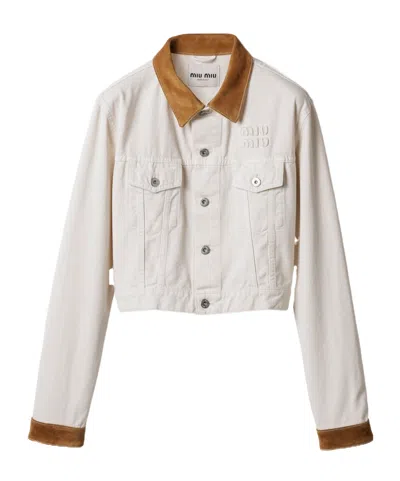 MIU MIU MIU MIU CROPPED DENIM JACKET