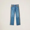 Miu Miu Denim And Leather Jeans
