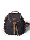 Miu Miu Denim Backpack In Blue