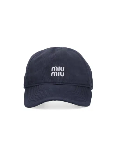 Miu Miu Denim Baseball Cap