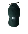 Miu Miu Denim Baseball Cap In Green