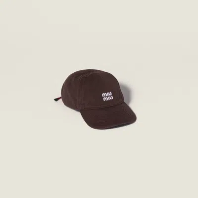 Miu Miu Denim Baseball Cap In Multi