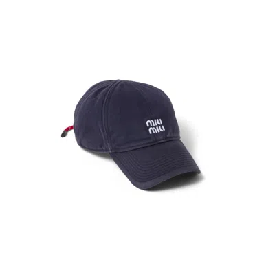 Miu Miu Denim Baseball Cap In Multi