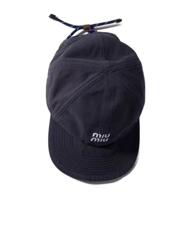 Miu Miu Denim Baseball Cap In Pink