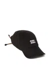 Miu Miu Denim Baseball Cap In Schwarz
