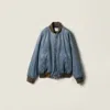 Miu Miu Denim Blouson Jacket In Blue