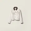Miu Miu Jacket Contrast Collar Long Sleeves Chest Pockets In Transparent