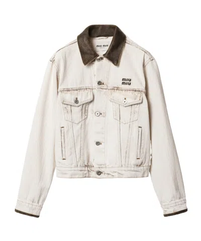MIU MIU MIU MIU BUTTON-UP DENIM JACKET