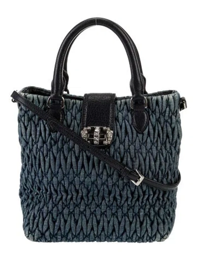 Pre-owned Miu Miu Denim Bucket Bag In Blue