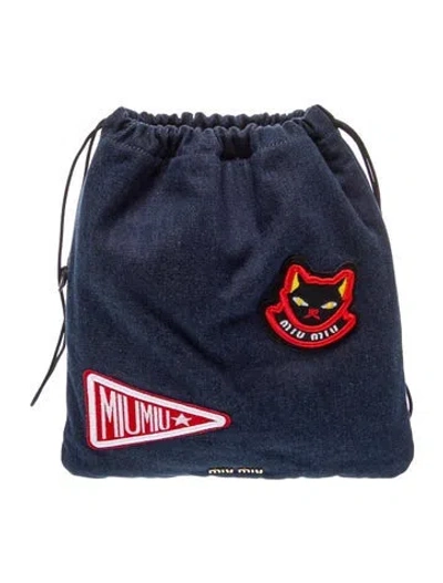 Pre-owned Miu Miu Denim Bucket Bag In Blue