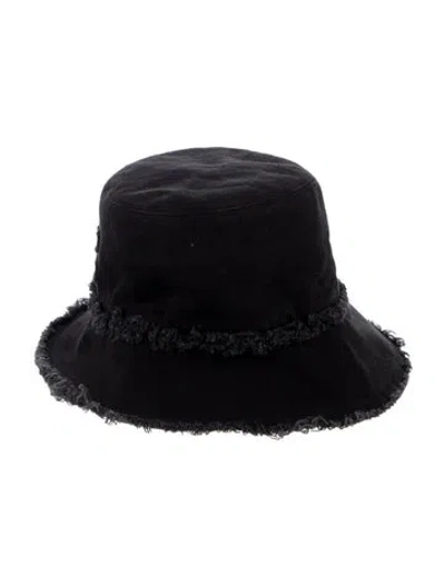 Pre-owned Miu Miu Denim Bucket Hat In Black
