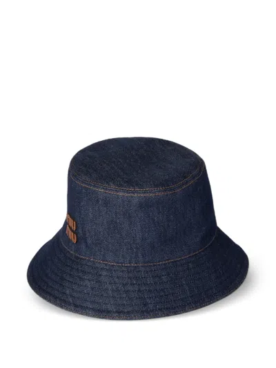 Miu Miu Denim Bucket Hat In Blue